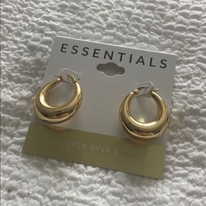 Essentials chunky gold hoop earrings womens